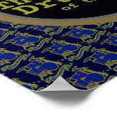 blaues cooles Drum-Dekor Poster (Ecke)