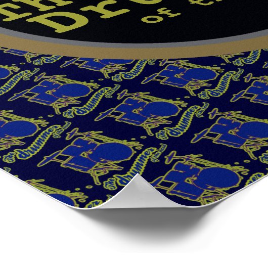 blaues cooles Drum-Dekor Poster (Ecke)