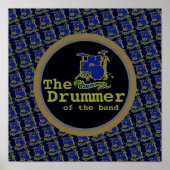 blaues cooles Drum-Dekor Poster (Vorne)