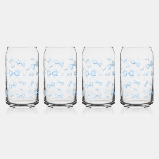 Blaues Coquette Bow Muster Dosenglas (Hinten)