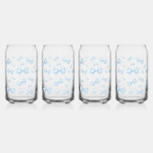 Blaues Coquette Bow Muster Dosenglas (Vorderseite)