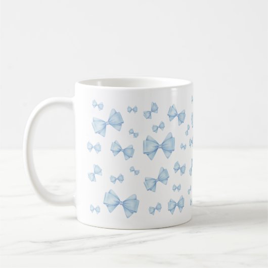 Blaues Coquette Bow Muster Kaffeetasse (Links)