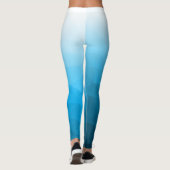 Blaues Cyan Aqua Gradient Geometry Mesh Muster Nam Leggings (Rückseite)
