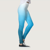 Blaues Cyan Aqua Gradient Geometry Mesh Muster Nam Leggings (Rechts)