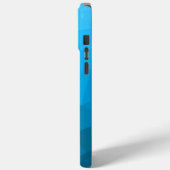 Blaues cyan geometrisches Maschenmuster Monogram Case-Mate iPhone Hülle (Rückseite / Links)