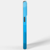 Blaues cyan geometrisches Maschenmuster Monogram Case-Mate iPhone Hülle (Rückseite / Rechts)