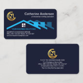 Blaues Dachdach-Gebäude Visitenkarte (Vorne/Hinten)