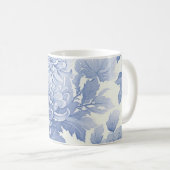 Blaues Dahlia-Toilmuster Kaffeetasse (VorderseiteRechts)