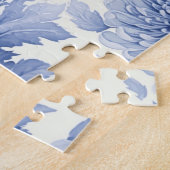 Blaues Dahlia-Toilmuster Puzzle (Seite)