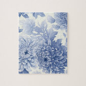 Blaues Dahlia-Toilmuster Puzzle (Vertikal)