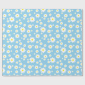 Blaues Daisy-Muster - Wrapping Paper Geschenkpapier (Flach)