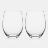 Blaues Daisy und Schmetterlingswein Set Weinglas Ohne Stiel (Links)