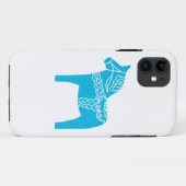 Blaues Dala Pferd Case-Mate iPhone Hülle (Rückseite (Horizontal))