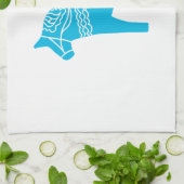 Blaues Dala Pferd Handtuch (Gefaltet)