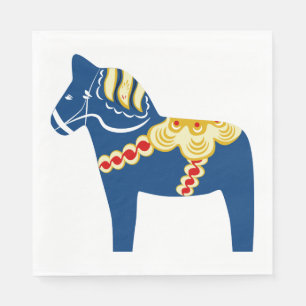 Blaues Dala-Pferdepapier Napkins Serviette