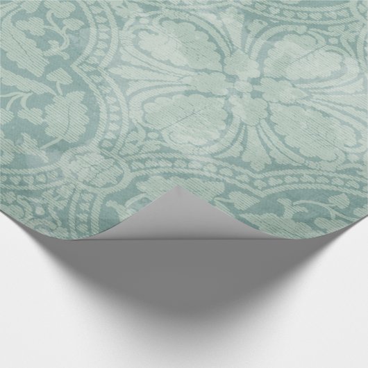 Blaues Damask Lace Print Fabric Patt Wrapping Pape Geschenkpapier (Ecke)