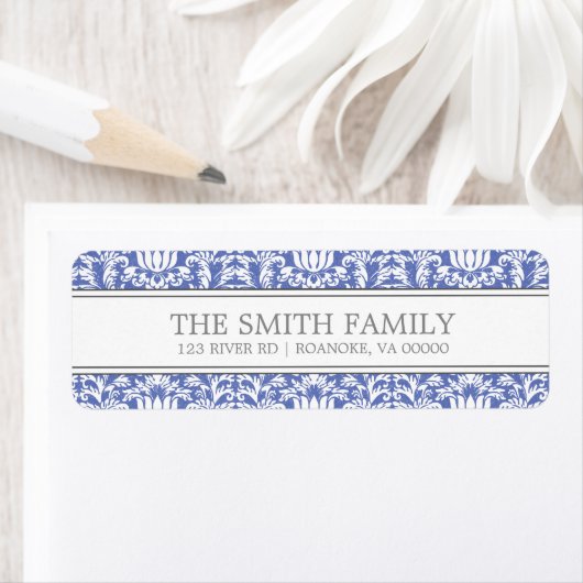 Blaues Damask-Muster (Insitu)