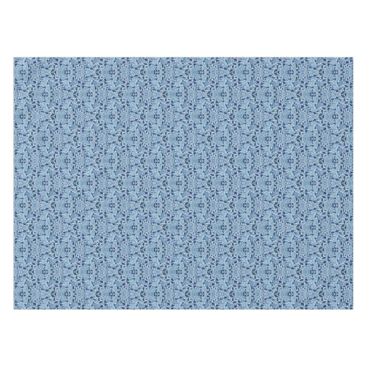Blaues Damask-Muster Tischdecke (Vorderseite (Horizontal))