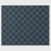 Blaues Damaskop-Geschenkpapier Geschenkpapier (Flach)