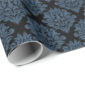 Blaues Damaskop-Geschenkpapier Geschenkpapier (Rolleneckpunkt)