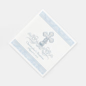 Blaues Damaskus-Kreuz-Taufgemeinschaft Napkins Serviette (Ecke)