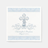 Blaues Damaskus-Kreuz-Taufgemeinschaft Napkins Serviette (Vorderseite)