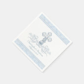 Blaues Damaskus-Kreuz-Taufgemeinschaft Napkins Serviette (Ecke)