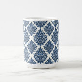 blaues Damastdesign Kaffeetasse (Mittel)