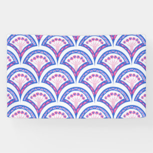 Blaues Damastmuster Banner