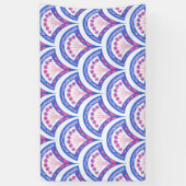 Blaues Damastmuster Banner (Vertikal)