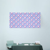 Blaues Damastmuster Banner (Messeveranstaltung)