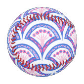 Blaues Damastmuster Baseball (Vorderseite Links)