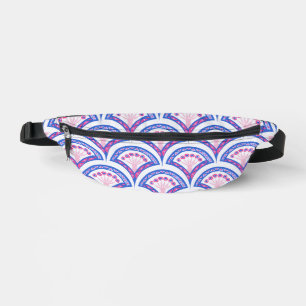 Blaues Damastmuster Bauchtasche