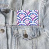 Blaues Damastmuster Button (Insitu)