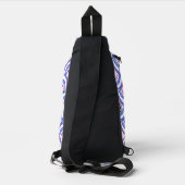 Blaues Damastmuster Crossbody Bag (Rückseite)