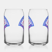 Blaues Damastmuster Dosenglas (Rechts)
