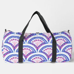 Blaues Damastmuster Duffle Bag