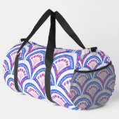 Blaues Damastmuster Duffle Bag (Rechte Ecke)