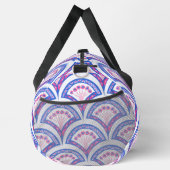 Blaues Damastmuster Duffle Bag (Rechts)