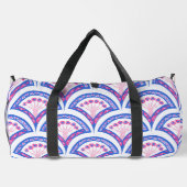 Blaues Damastmuster Duffle Bag (Rückseite)