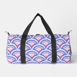 Blaues Damastmuster Duffle Bag