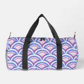 Blaues Damastmuster Duffle Bag (Rückseite)