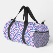 Blaues Damastmuster Duffle Bag (Rechte Ecke)