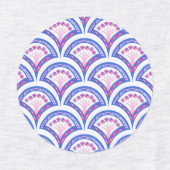 Blaues Damastmuster Etiketten (Design 1)