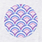 Blaues Damastmuster Etiketten (Design 2)