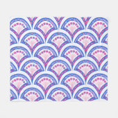 Blaues Damastmuster Fleecedecke (Vorderseite (Horizontal))