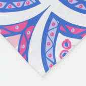 Blaues Damastmuster Fleecedecke (Ecke)