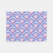 Blaues Damastmuster Fleecedecke (Vorderseite (Horizontal))