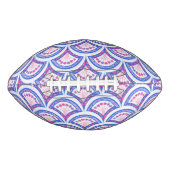 Blaues Damastmuster Football (Vorderseite)