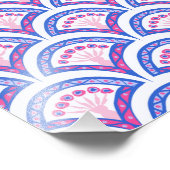 Blaues Damastmuster Fotodruck (Ecke)